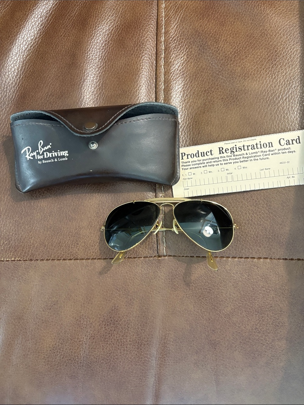 Ray-Ban Gold Frame Sunglasses with Black Lenses vintage aviator, heavy frame